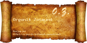 Orgonik Zotmund névjegykártya